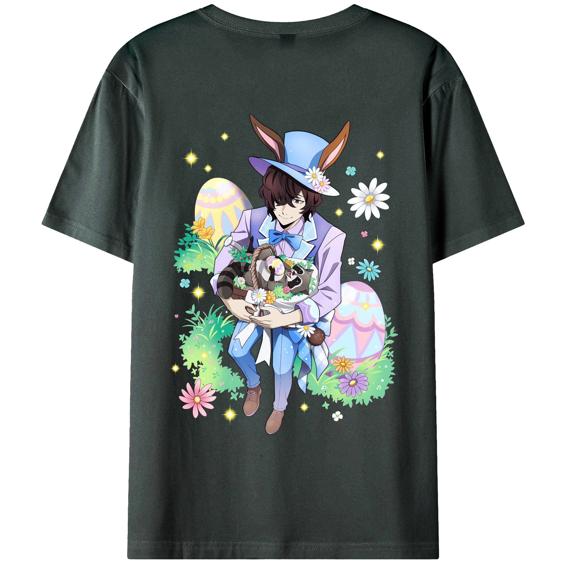 （画像用） 文豪ストレイドッグス Bungo Stray Dogs 綿100％ メンズ半袖Tシャツ（バックプリント） 通気性